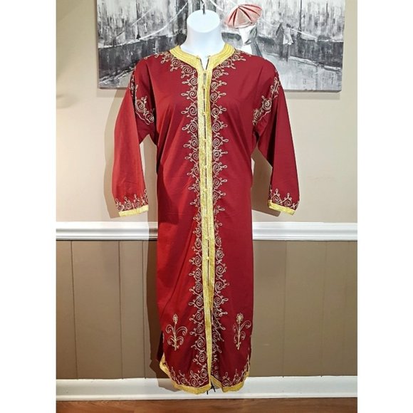 Handmade Dresses & Skirts - SOLD! Moroccan Embroidered Kaftan Abaya Plus